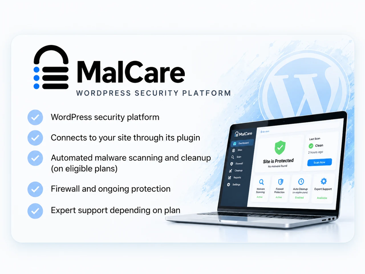WordPress security platform dashboard